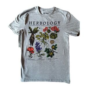 Herbology Grey Graphic T-Shirt Unisex Size Small Short Sleeve